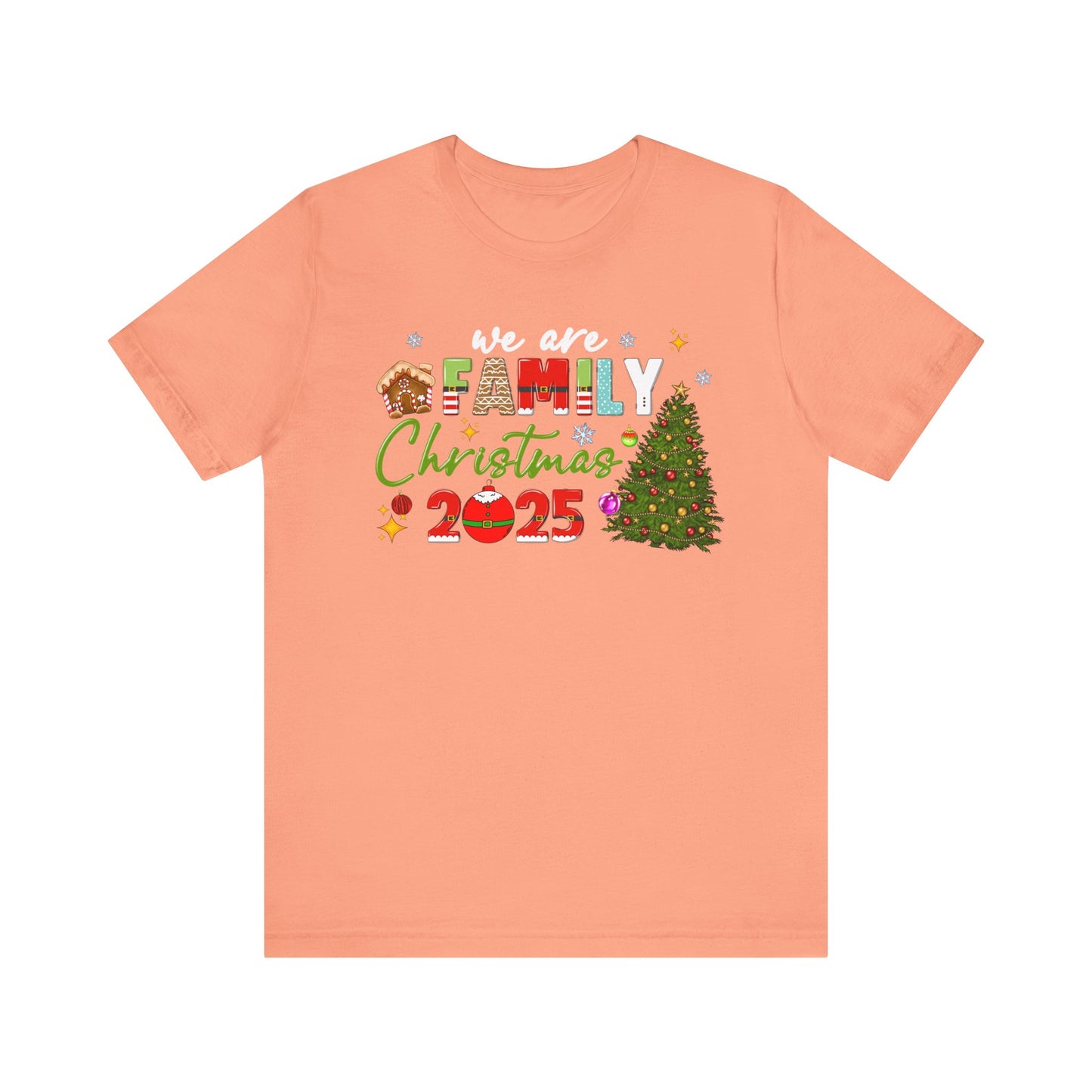 We Are Family Christmas Shirt – Matching Holiday Tee with Christmas Tree Lights