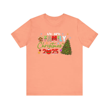 We Are Family Christmas Shirt – Matching Holiday Tee with Christmas Tree Lights
