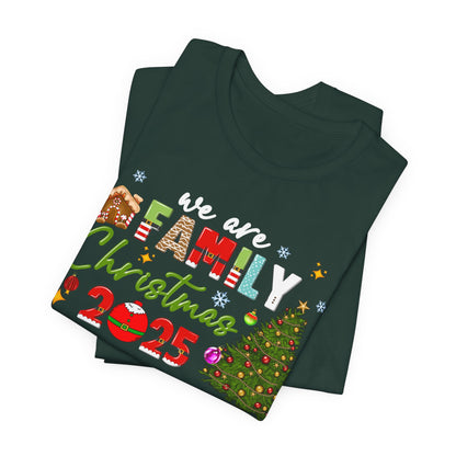 We Are Family Christmas Shirt – Matching Holiday Tee with Christmas Tree Lights
