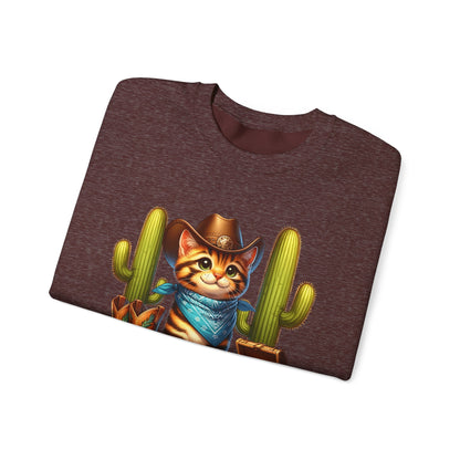 Meowdy Cowboy Cat Sweatshirt – Western Howdy Southern Country Cactus Pullover