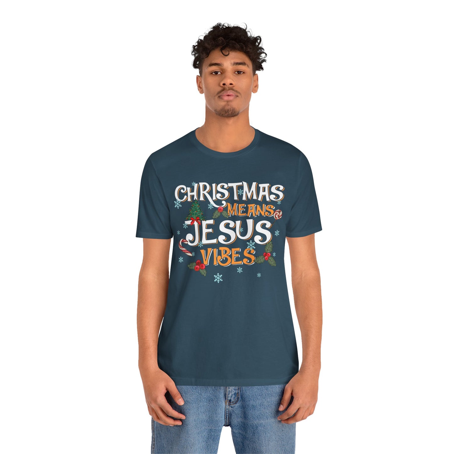 Christmas Means Jesus Vibes Shirt – Christian Faith Holiday Pajama Tee