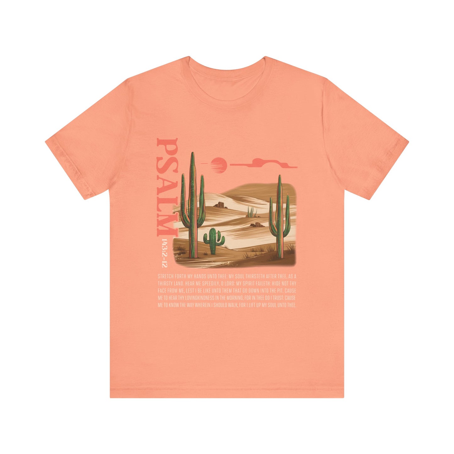 Psalm 143:2–12 Boho Retro Western Christian Howdy Jesus T-Shirt, Desert-Inspired Scripture Tee