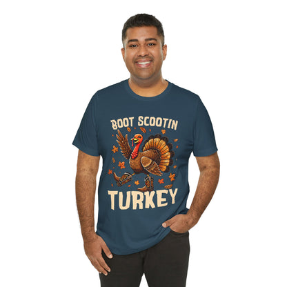 Boot Scootin’ Turkey Shirt – Funny Western Cowboy Thanksgiving Rodeo Tee