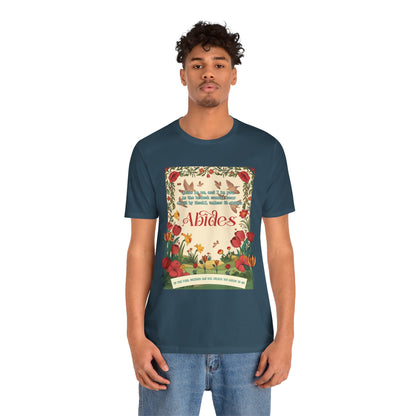 Abide in Me Shirt – Christian John 15:4 Bible Verse Floral Faith Graphic Tee