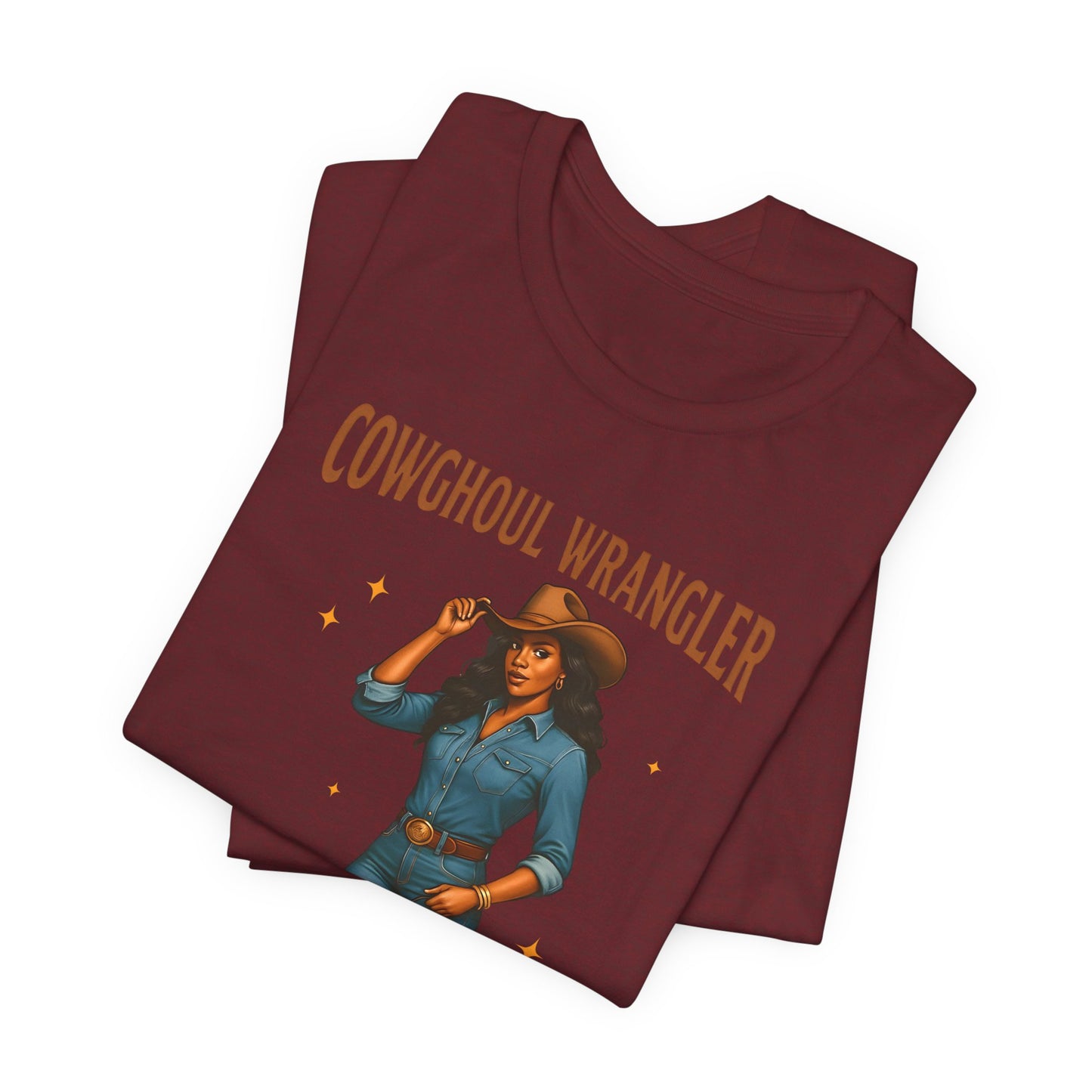 Cowghoul Wrangler Shirt Western Cowgirl Cowboy Ghost Halloween Tee, Spooky Rodeo Fall Outfit