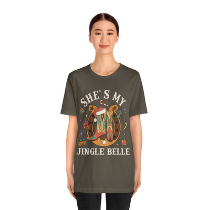 She’s My Jingle Bell Shirt – Cute Western Cowboy Cowgirl Matching Christmas Tee