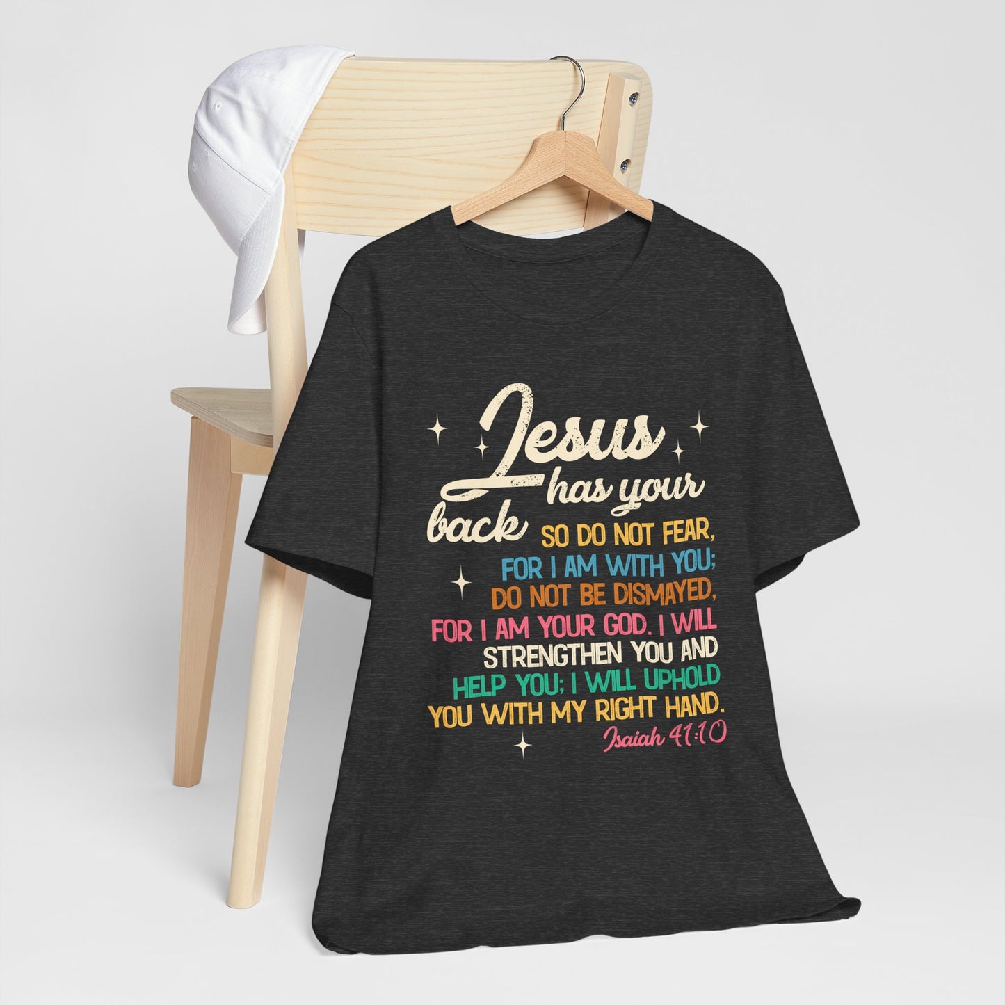 Jesus Has Your Back Shirt – Christian Bible Verse Encouraging Faith Scripture Tee