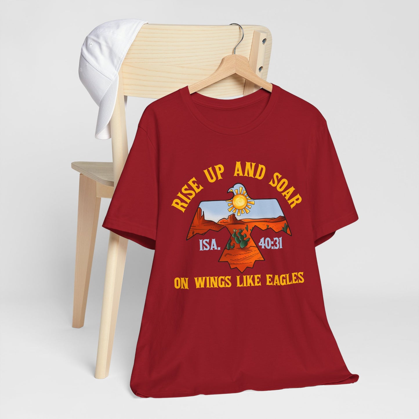 Rise Up and Soar on Eagles Wings Shirt – Isaiah 40:31 Christian Faith Graphic Tee