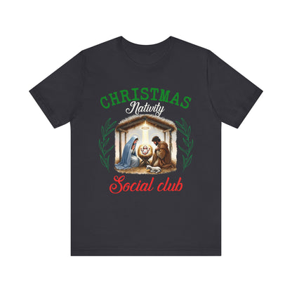 Christmas Nativity Social Club Shirt – Christian Nativity Scene Faith Holiday Tee