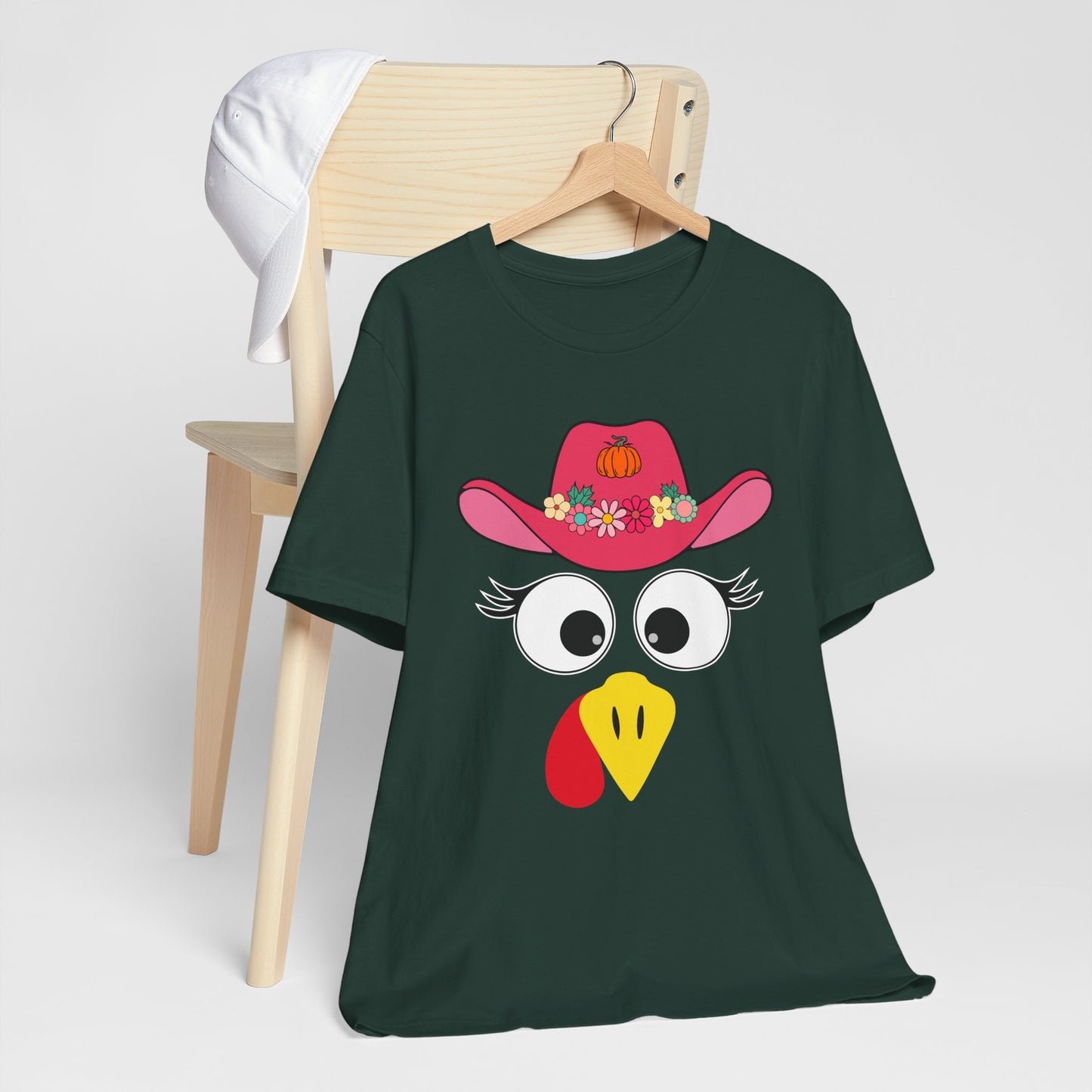 Thanksgiving Matching Couples Shirt Funny Turkey Face Cowboy Cowgirl Tee