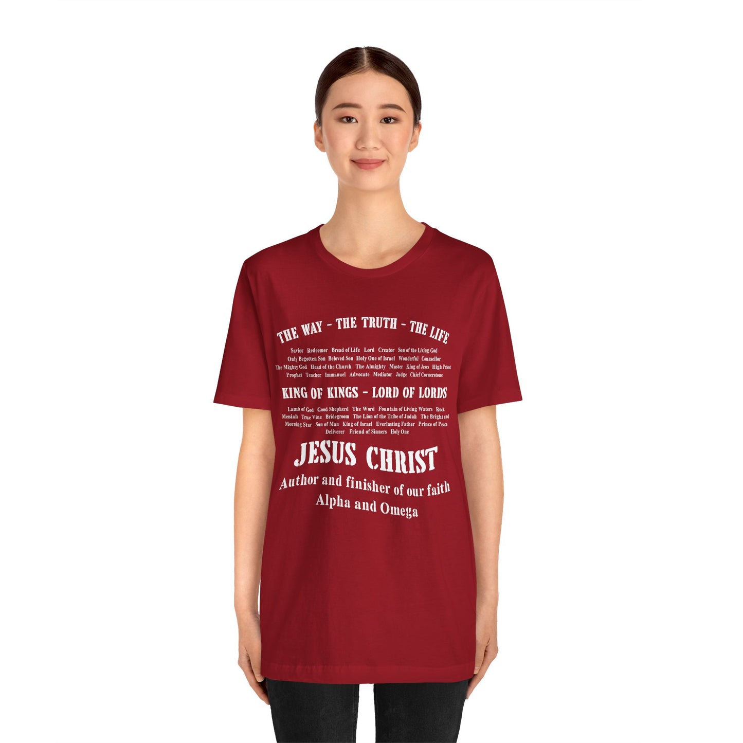 Names of God Shirt – The Way The Truth The Life Christian Scripture Faith Tee