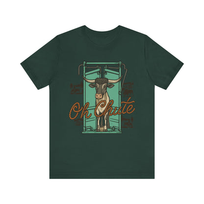 Oh Chute Teal Bull Shirt – Funny Rodeo Western Bucking Cowboy Tee