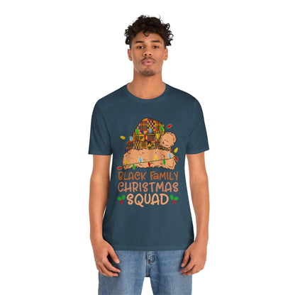 Black Family Christmas Squad Shirt – Kente Santa Hat African Heritage Holiday Tee