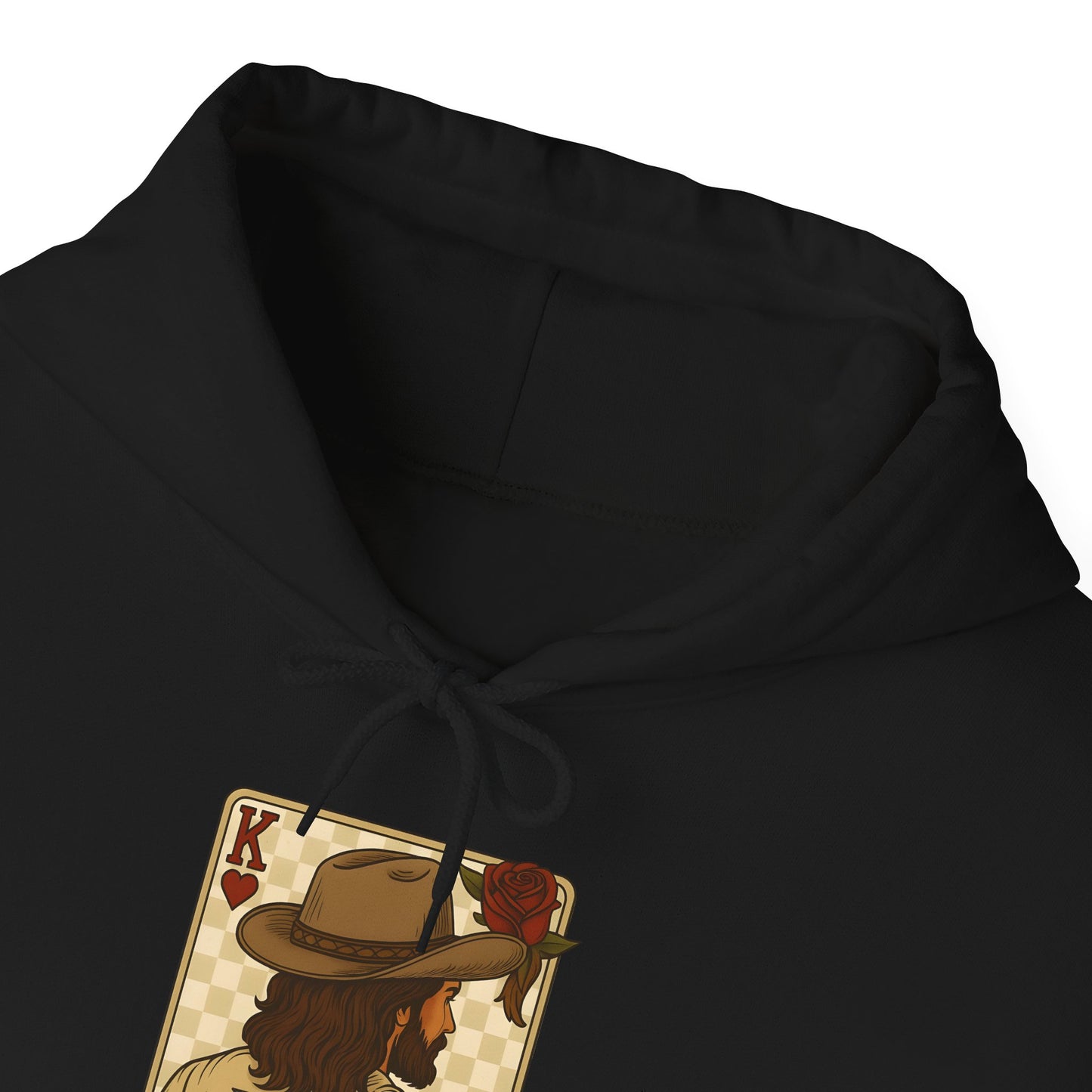 Jesus Is King Hoodie – Western Christian Playing Card Cowboy Retro Pullover