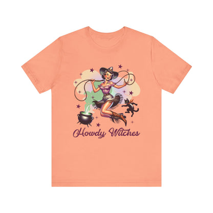 Howdy Witches Cowgirl Halloween Rodeo Western Black Cat T-Shirt