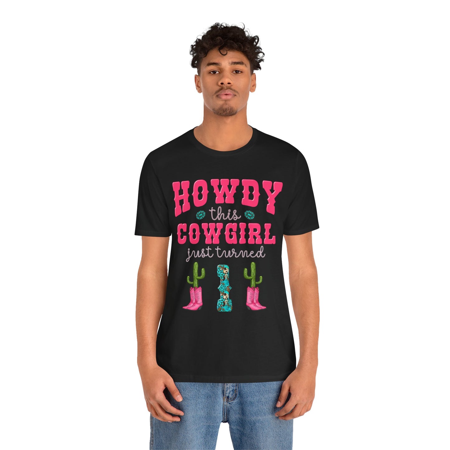 Howdy This Cowgirl Just Turned 1 Shirt – Western First Birthday Girl Rodeo Party Tee