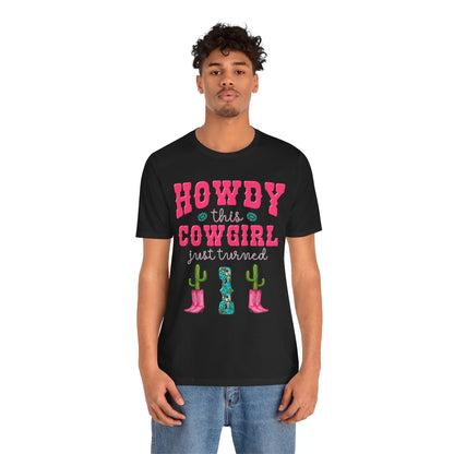 Howdy This Cowgirl Just Turned 1 Shirt – Western First Birthday Girl Rodeo Party Tee