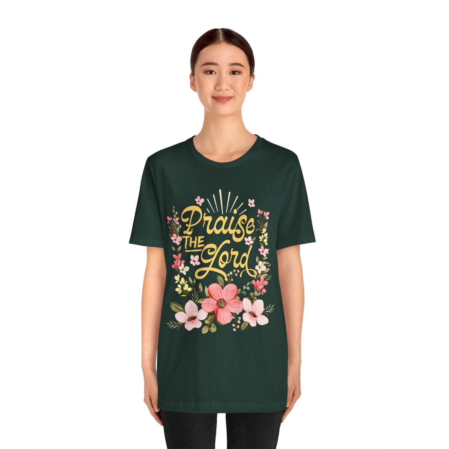Praise the Lord Shirt – Christian Worship Groovy Retro Daisy Floral Faith Tee