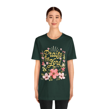 Praise the Lord Shirt – Christian Worship Groovy Retro Daisy Floral Faith Tee