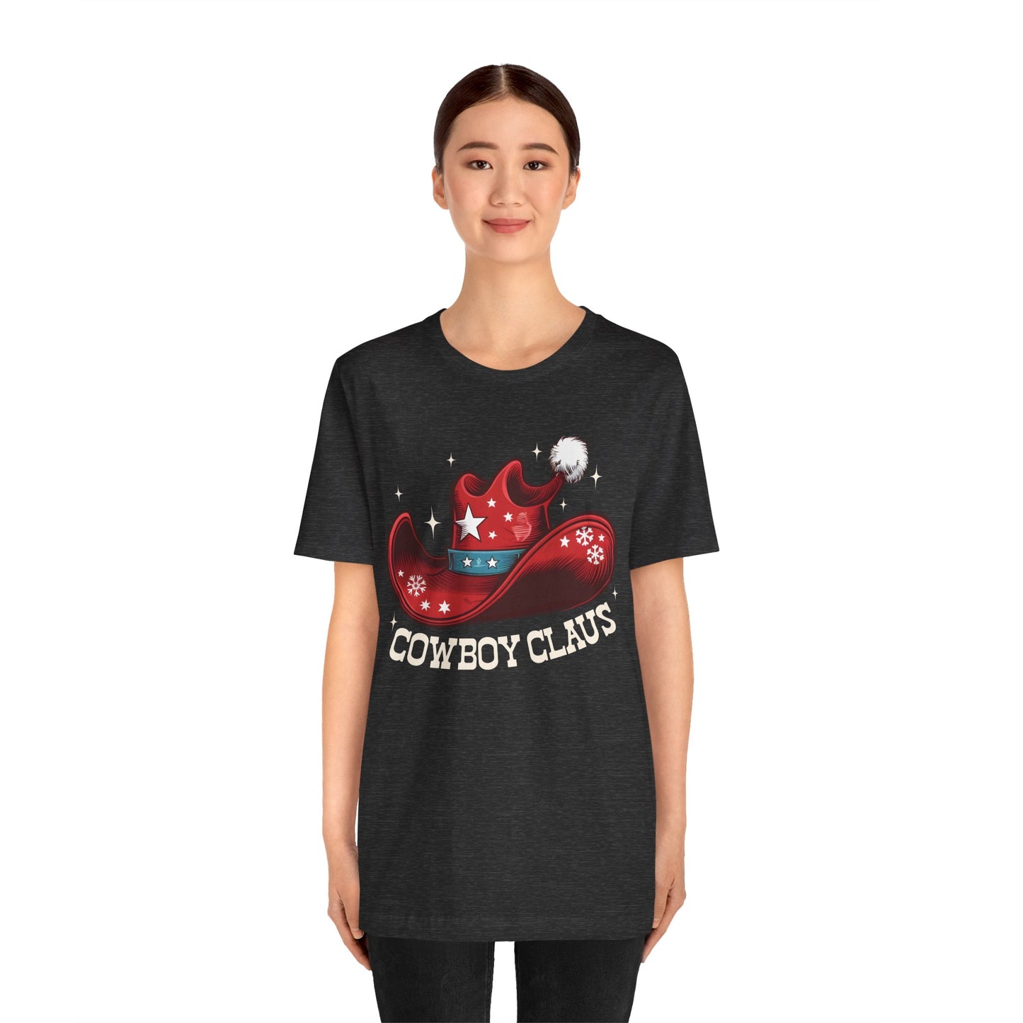 Cowboy Claus Christmas Shirt – Western Santa Hat Funny Cowboy Holiday Tee