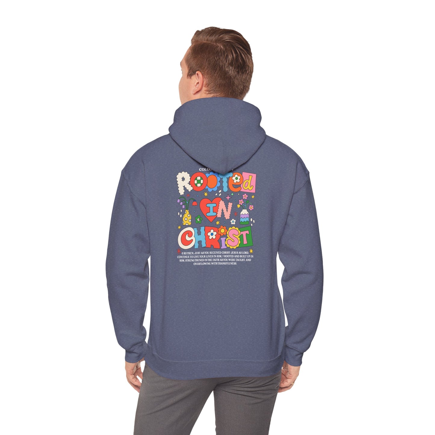 Rooted in Christ Hoodie – Floral Wildflowers Grow in Grace Christian Pullover