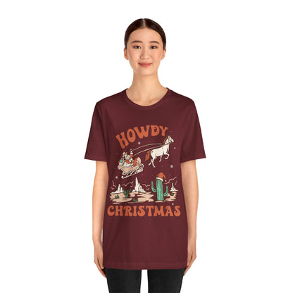 Howdy Christmas Shirt – Vintage Cowboy Santa on Horse Retro Western Holiday Tee