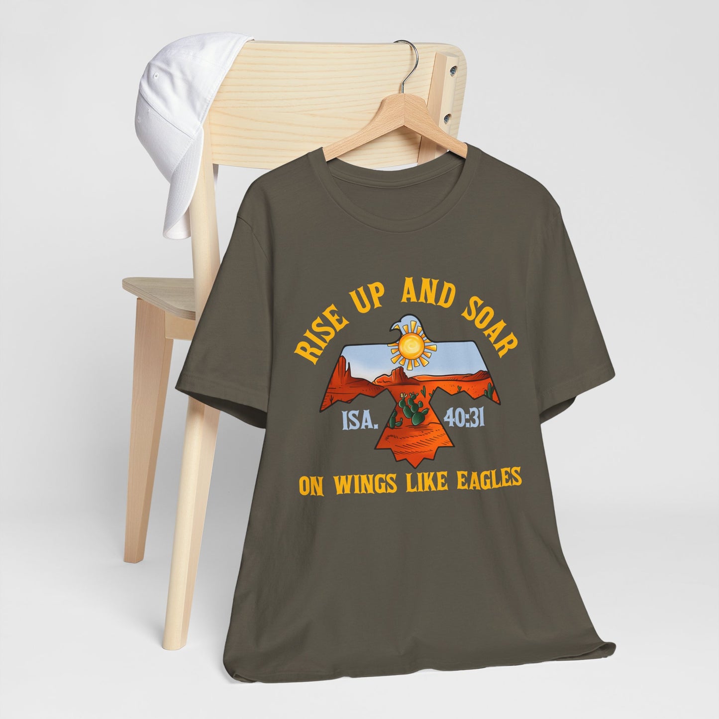 Rise Up and Soar on Eagles Wings Shirt – Isaiah 40:31 Christian Faith Graphic Tee