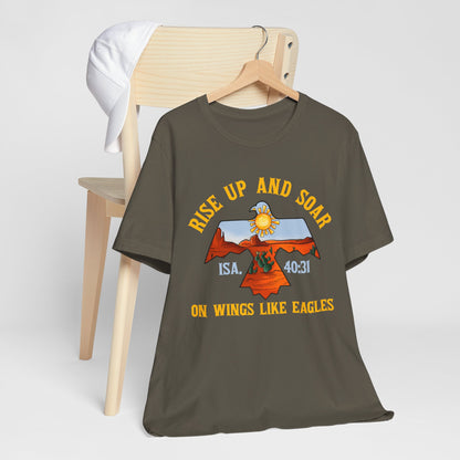 Rise Up and Soar on Eagles Wings Shirt – Isaiah 40:31 Christian Faith Graphic Tee