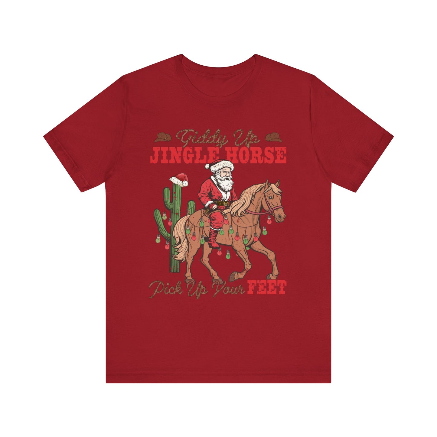 Giddy Up Jingle Horse Shirt – Retro Howdy Christmas Western Cowboy Holiday Tee
