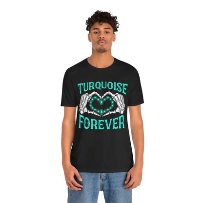 Western Turquoise Forever Shirt – Gemstone Skeleton Hand Heart Rodeo Tee