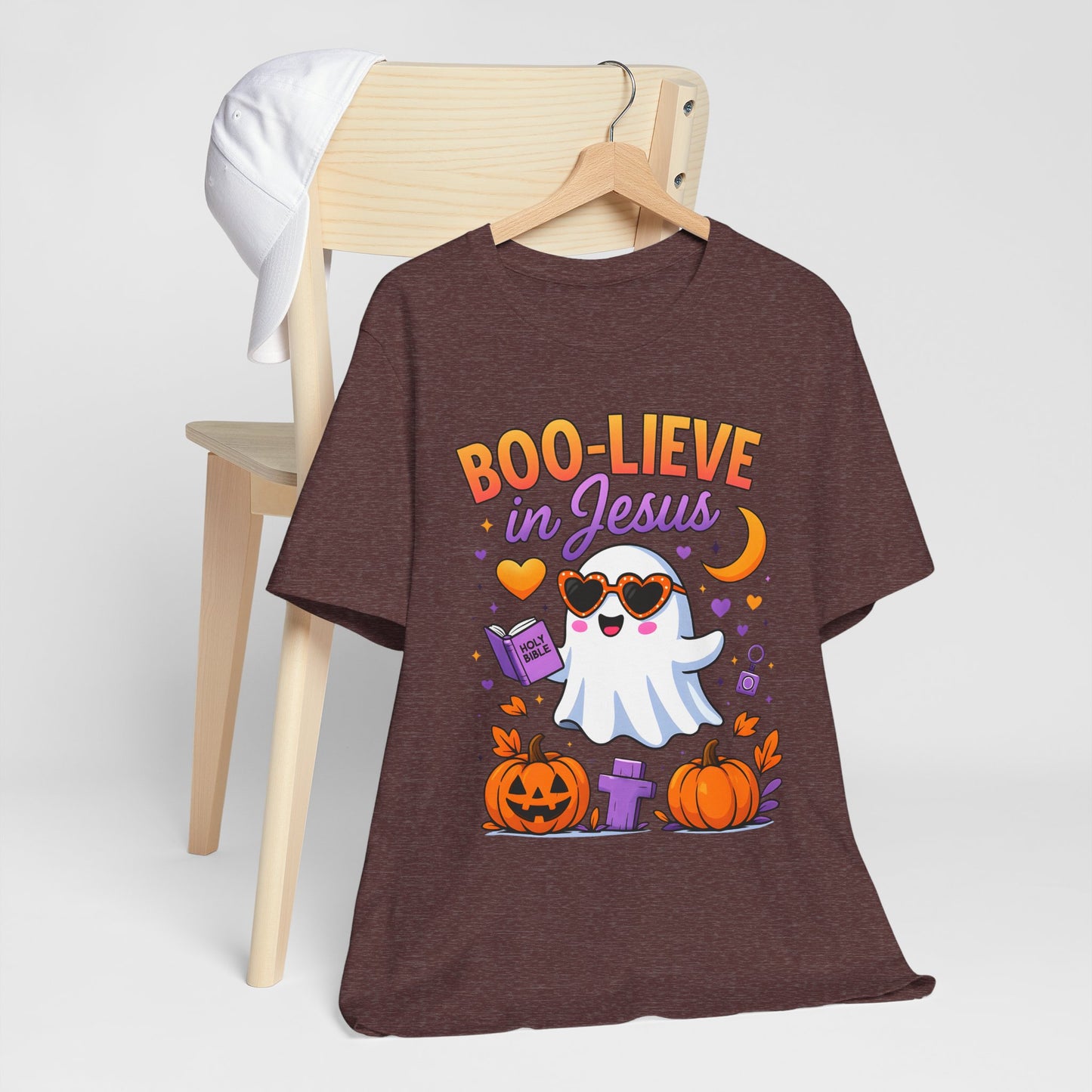 Boo-lieve in Jesus Shirt – Pastel Ghost Funny Christian Halloween Faith Tee