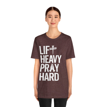 Lift Heavy Pray Hard Cross Nails Trendy Christ Gym Vintage T-Shirt