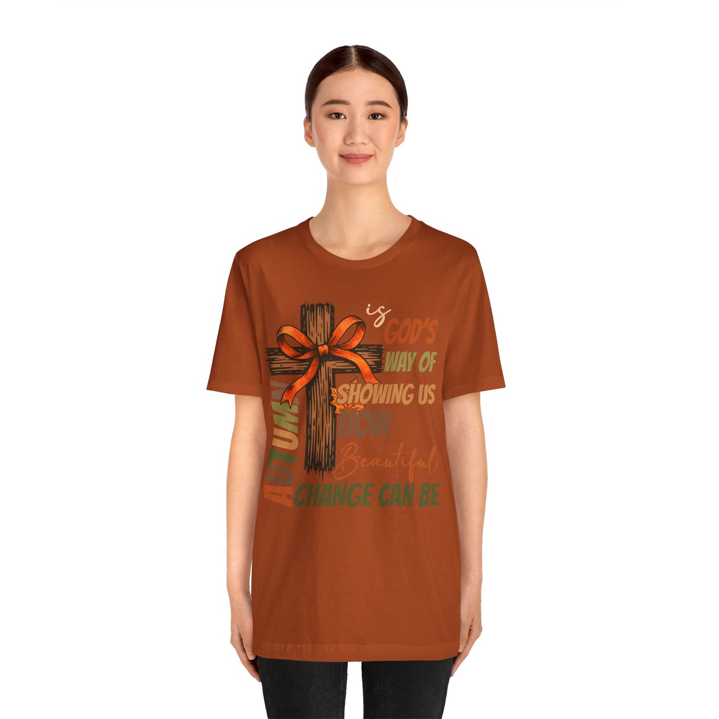 Autumn Is God’s Way Shirt – Coquette Bow Christian Cross Fall Thanksgiving Tee