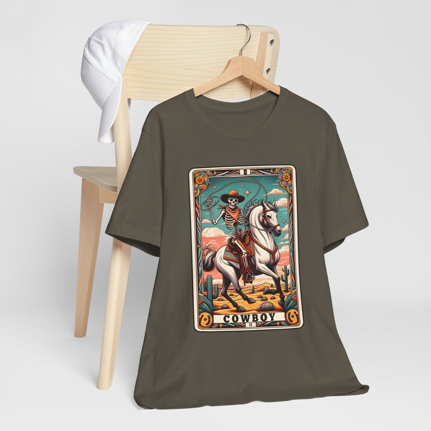 Cowboy Skeleton Tarot Card Shirt – Western Howdy Texas Rodeo Tee