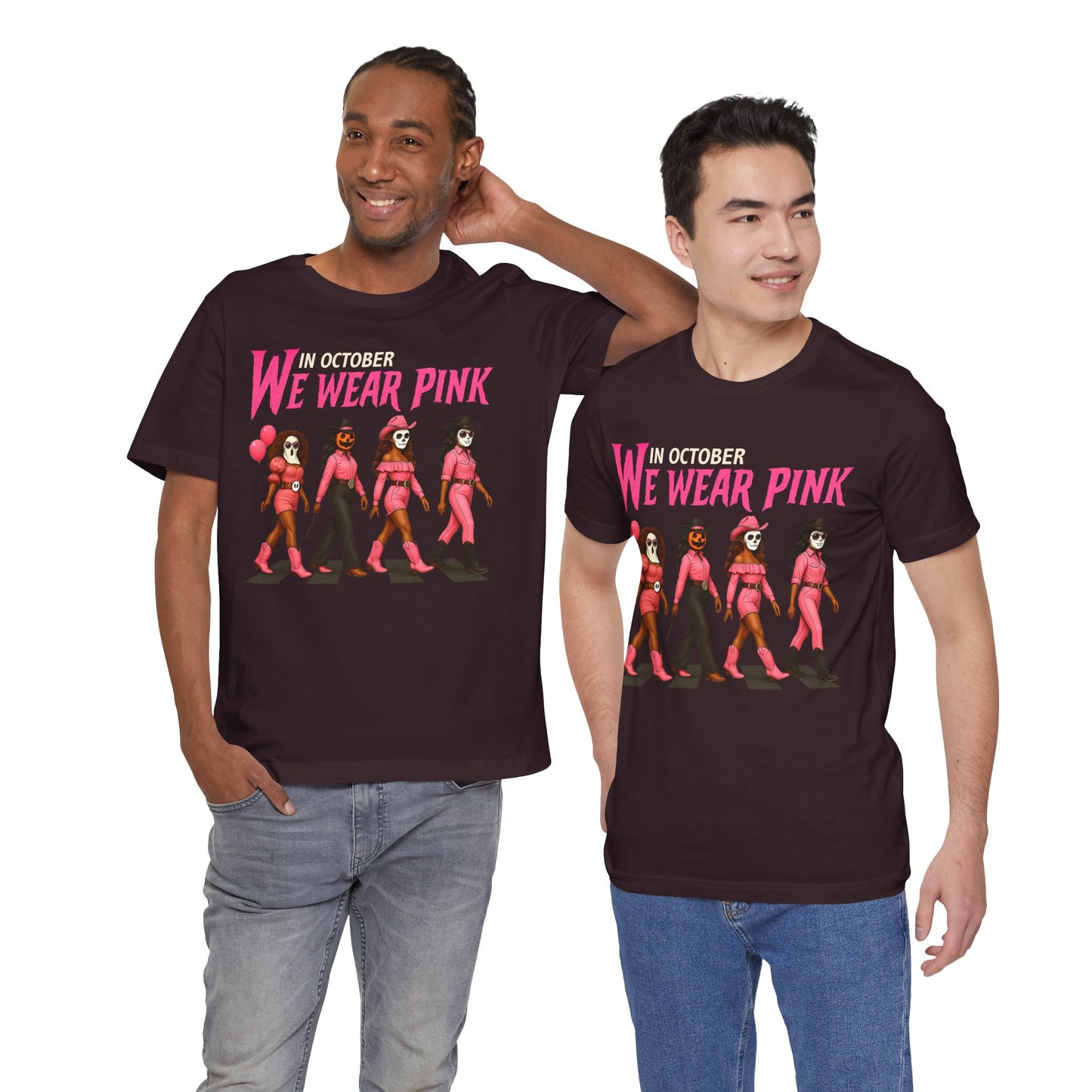 In October We Wear Pink Shirt – Spooky Cowgirl Western Halloween Tee