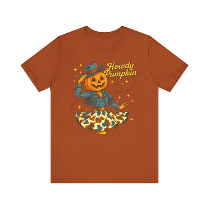 Howdy Pumpkin Shirt Cute Cowgirl Halloween Tee Western Fall Outfit for Women