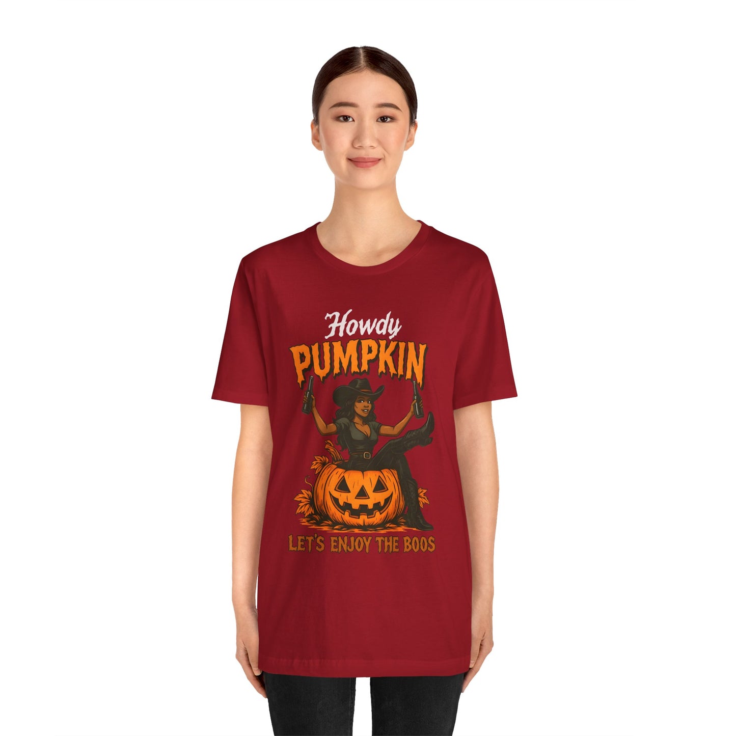 Howdy Pumpkin Shirt – Funny Black Cowgirl Western Halloween Tee