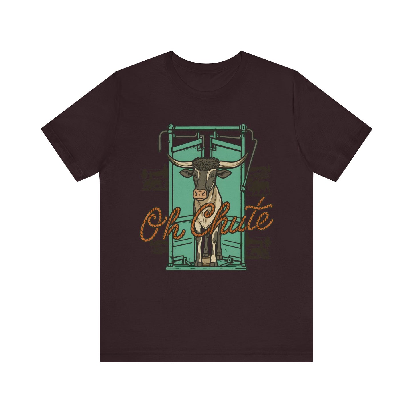 Oh Chute Teal Bull Shirt – Funny Rodeo Western Bucking Cowboy Tee