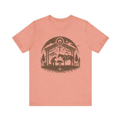 Praying Cowboy Christmas Shirt – Western Nativity Christian Holiday Tee