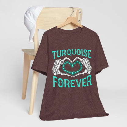 Western Turquoise Forever Shirt – Gemstone Skeleton Hand Heart Rodeo Tee