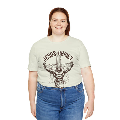 Jesus Christ Cross Faith Funny  Christian Workout Gym Retro T-Shirt