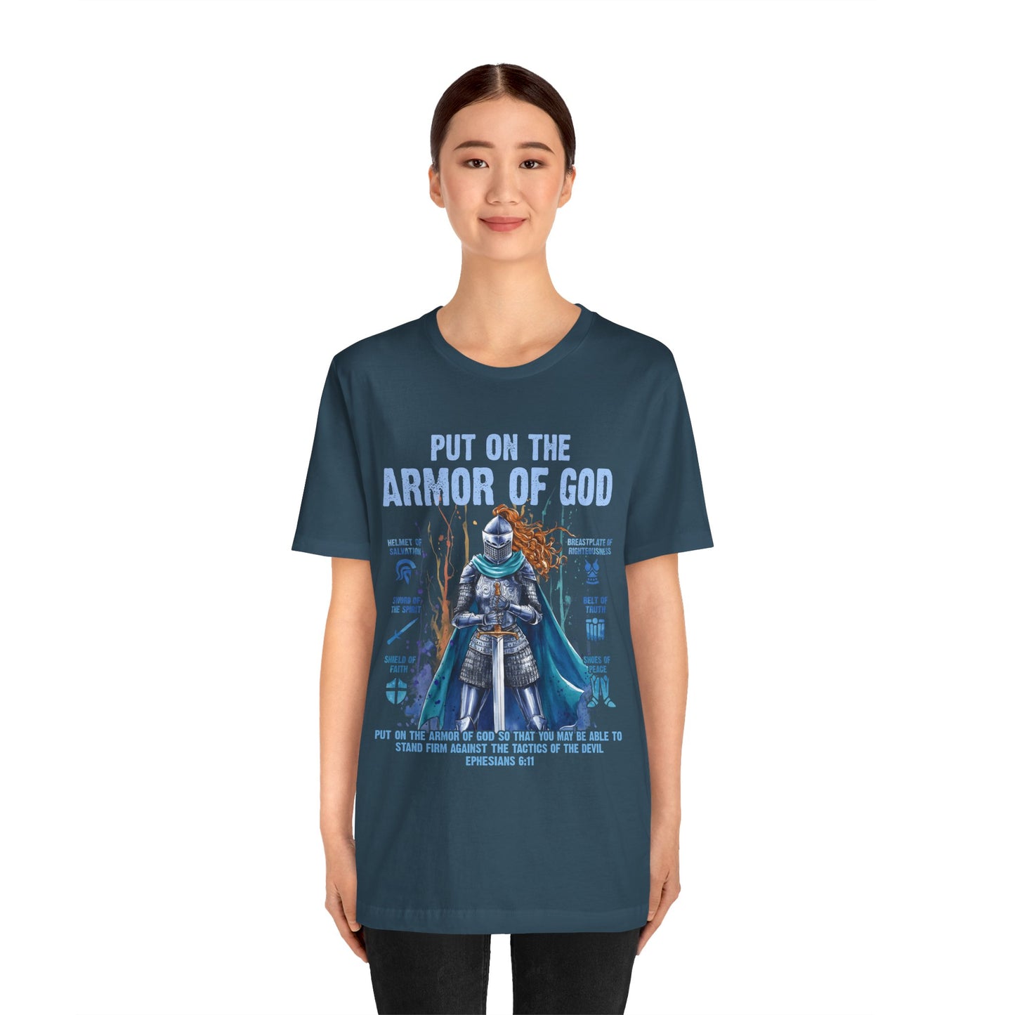 Put On the Armor of God Shirt – Christian Ephesians 6:11 Bible Verse Warrior Tee