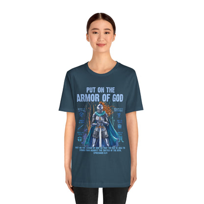 Put On the Armor of God Shirt – Christian Ephesians 6:11 Bible Verse Warrior Tee