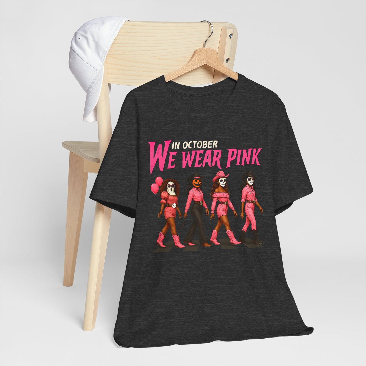 In October We Wear Pink Shirt – Spooky Cowgirl Western Halloween Tee