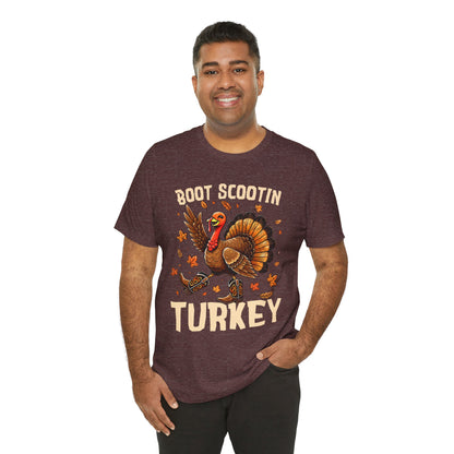 Boot Scootin’ Turkey Shirt – Funny Western Cowboy Thanksgiving Rodeo Tee
