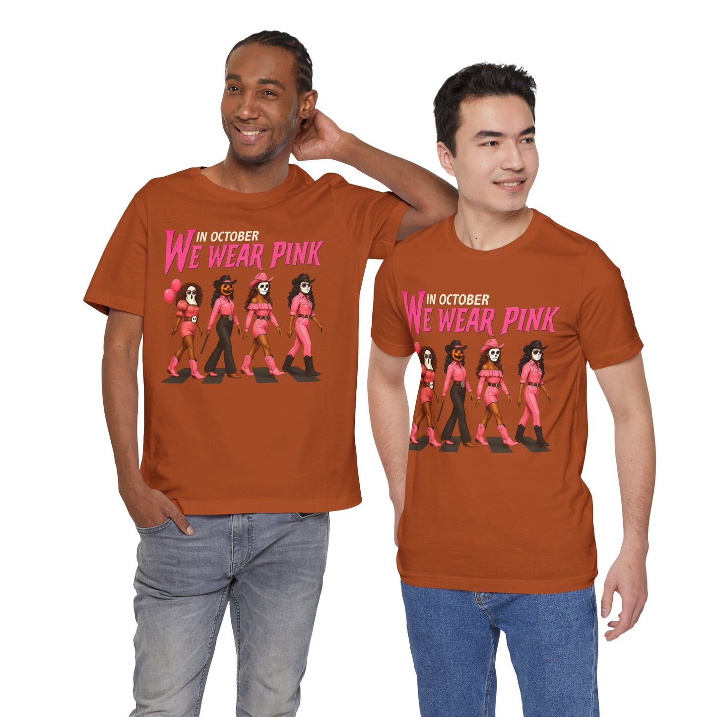 In October We Wear Pink Shirt – Spooky Cowgirl Western Halloween Tee
