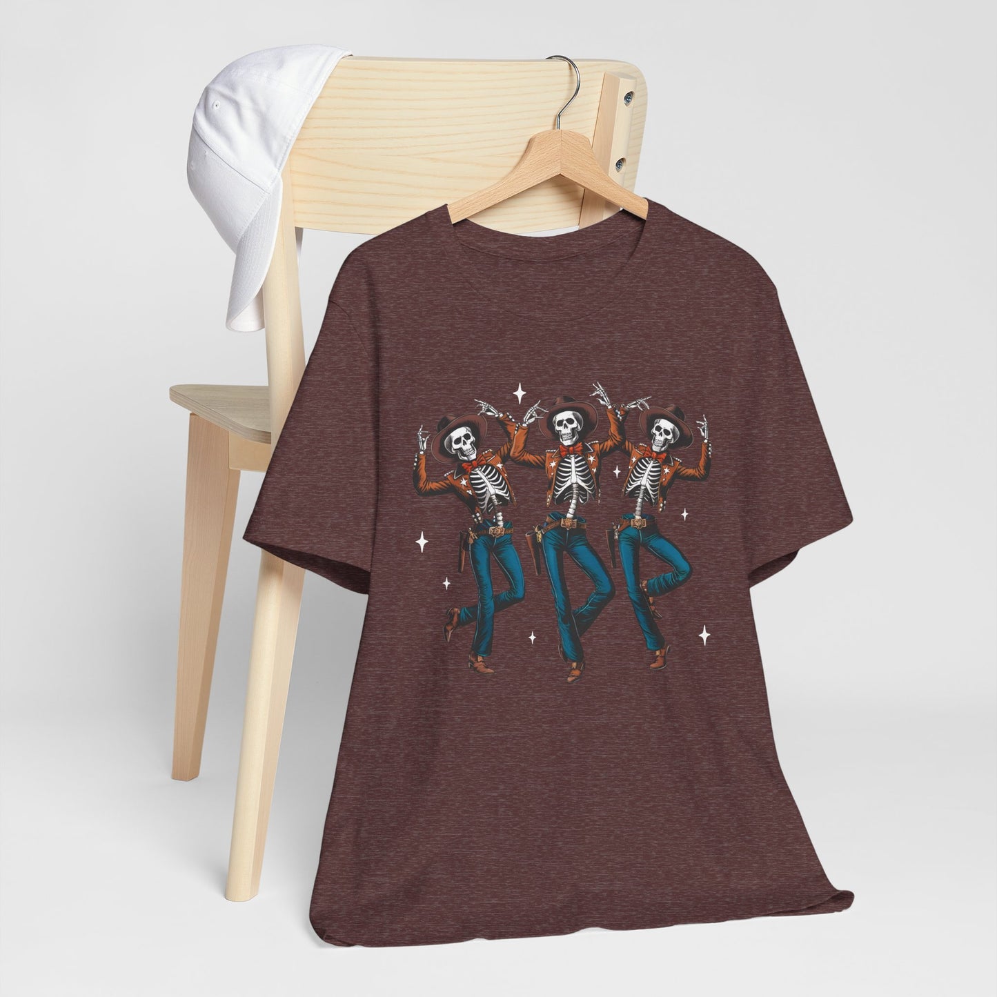 Halloween Western Dancing Skeletons Cowboy Creepy Country T-Shirt