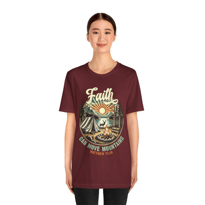 Faith Can Move Mountains Shirt – Matthew 17:20 Retro Christian Jesus Tee