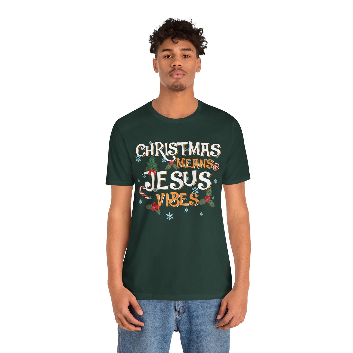 Christmas Means Jesus Vibes Shirt – Christian Faith Holiday Pajama Tee