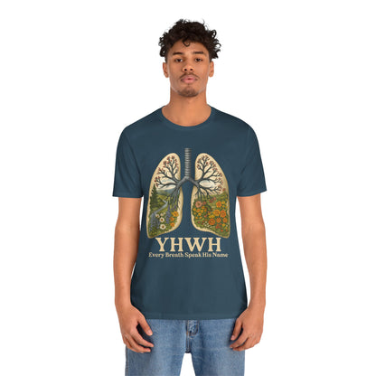 YHWH Every Breath Speaks His Name Shirt – Christian Forest Lungs Tee